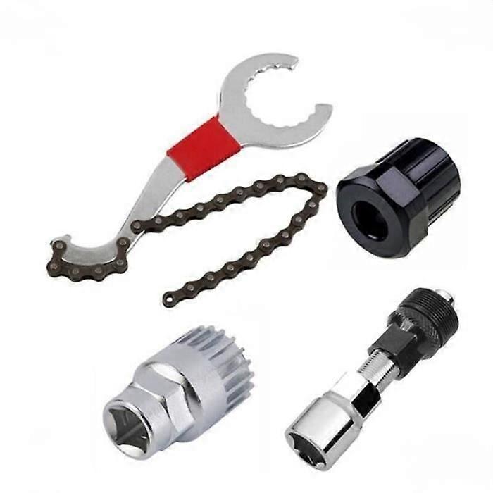 Bicycle Derailleur Cassette Removal Tool Kit Multi-function Repair Kit with Chain Whip Tools