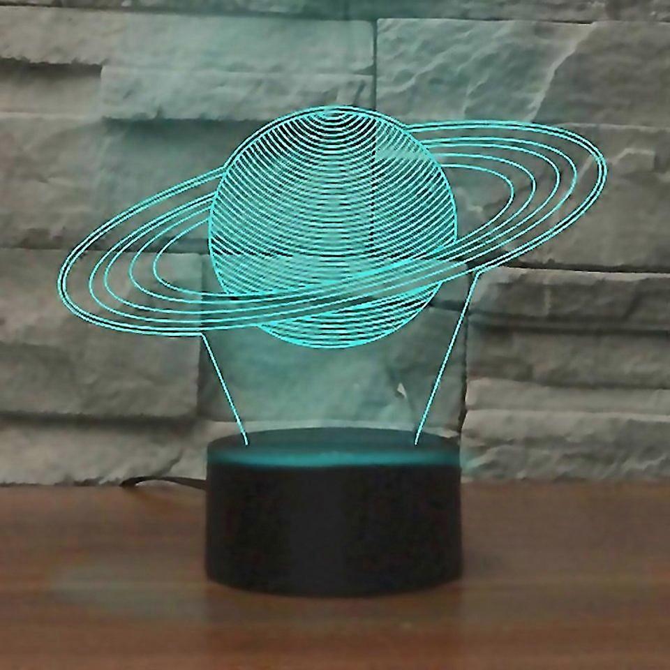 For Saturn Shape 3d Colorful Led Vision Light Table Lamp Usb Touch Version