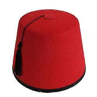 Felt Moroccan Red Fez Hat with Black Tassels for Men