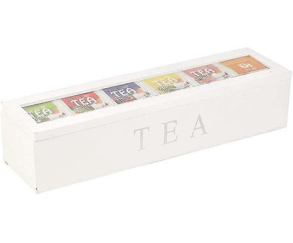 6コンパートメントティーバッグボックス付き竹ティーボックスで作られたティーボックス