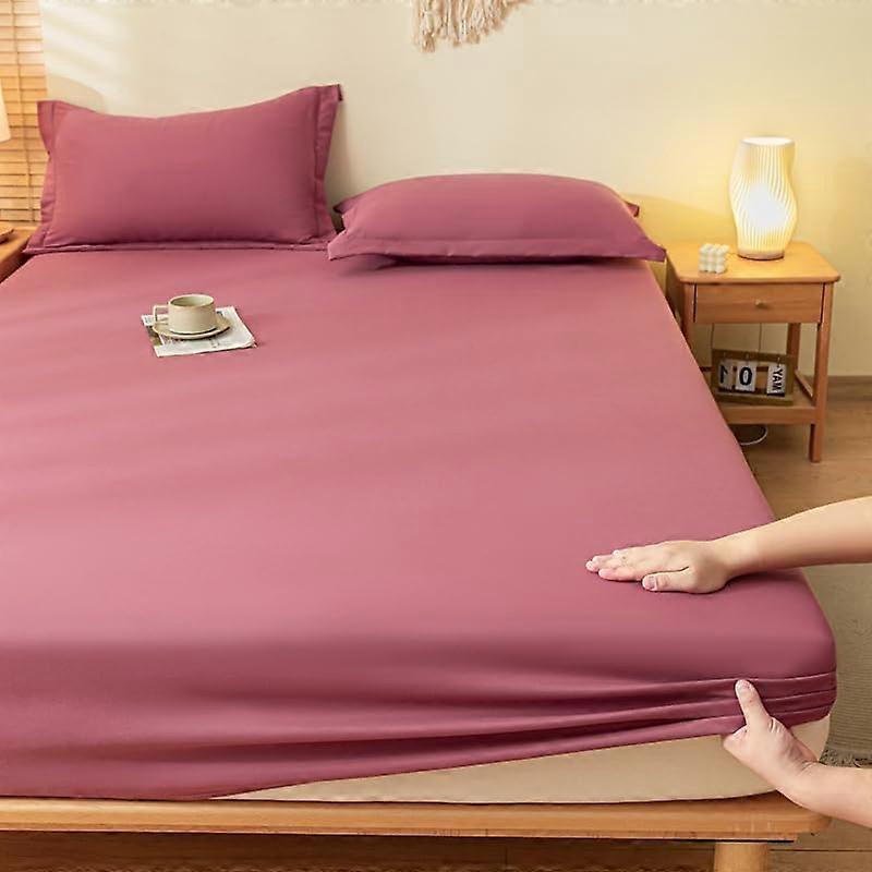 King Size Fitted Sheets Microfiber Brushed, Extra Deep Pocket 30 cm, Fade Resistant, Soft and Comfortable, Color Soybean