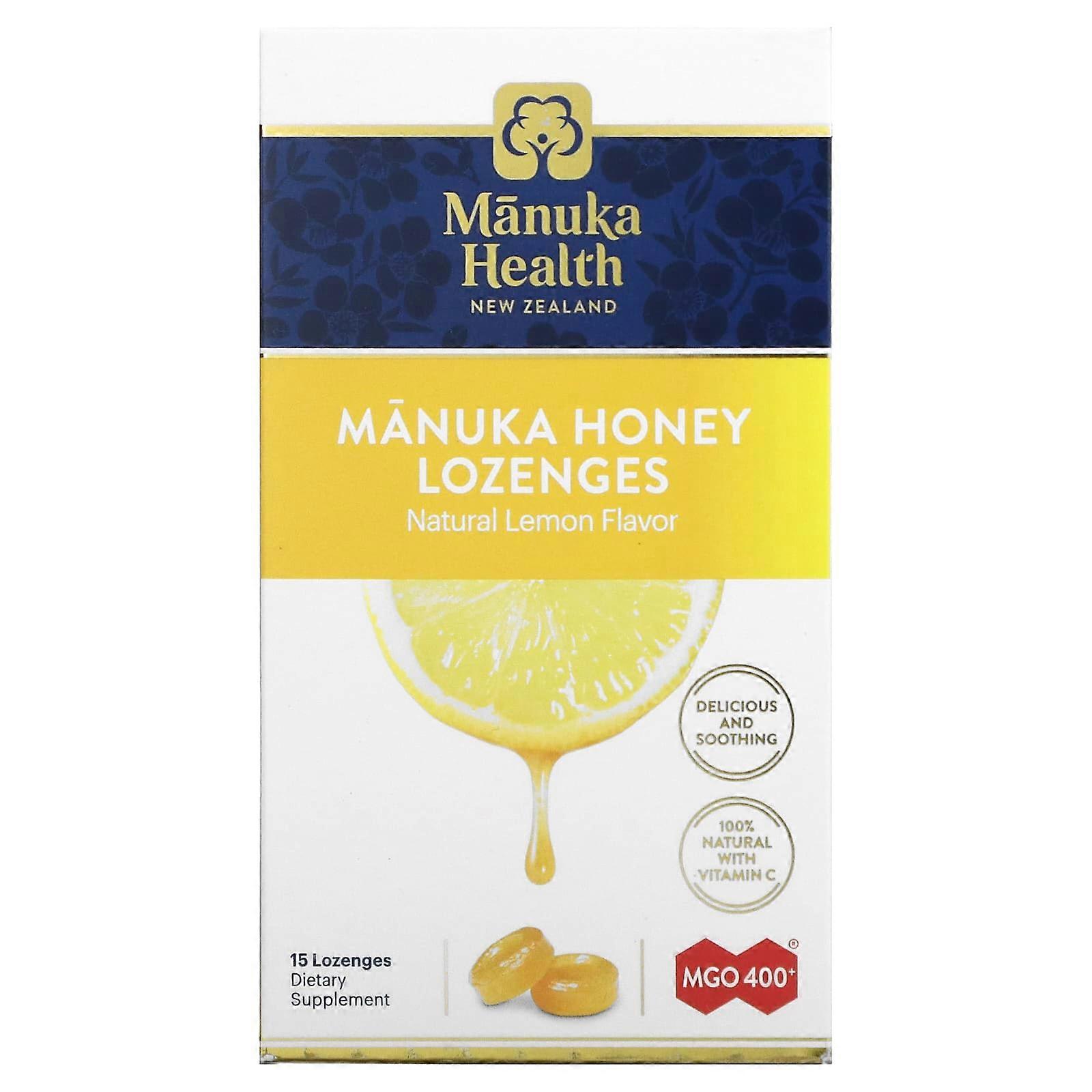 Manuka Honey Lozenges, Natural Lemon, MGO 400+, 15 Lozenges