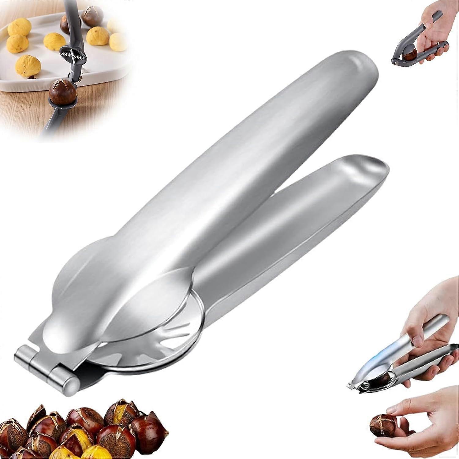 Chestnut Open Clip, Multifunction Nutcracker & Cutter Tool, Portable Walnut Cracker (Metal Version*1)