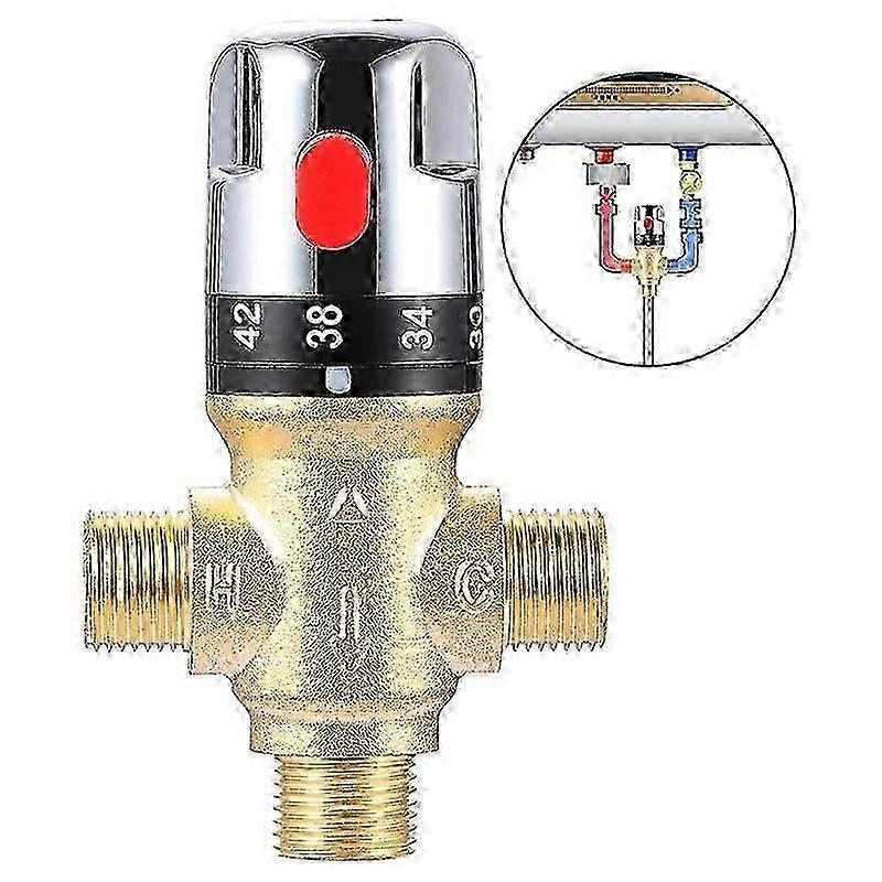 Brass Thermostatic Mixing Valve Fixed Temperature FaucetG1/2