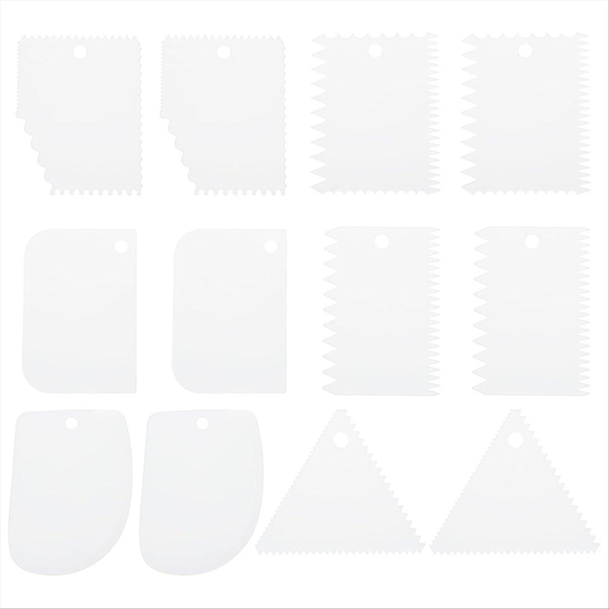 12 Pcs Plastic Clay, 2 Set Pottery Tools Soft Carving Scraper Kit A