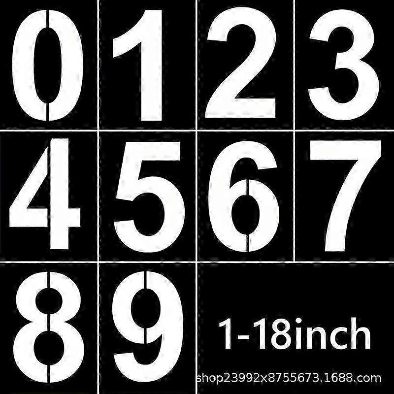 10pcs Large Number Stencils: 0-9 Reusable Digital Templates - Address Number Painting Templates For For Mailbox Signs Road Parking Lot Door Trucks Edi