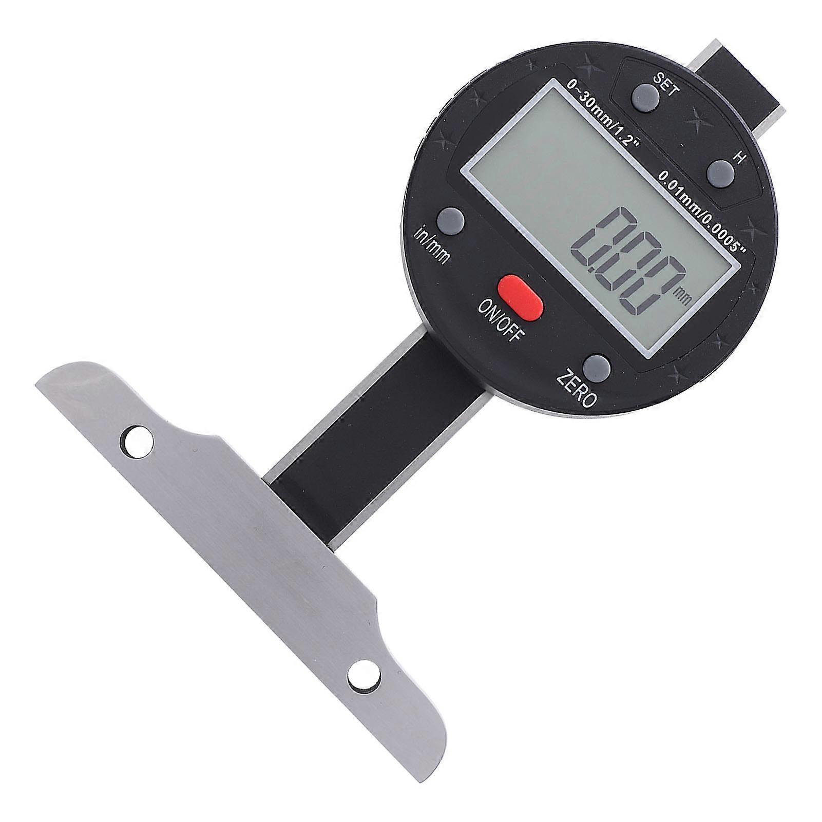 Depth Gauge High Accuracy LCD Screen Electronic Digital Depth Gauge with USB Ports 0-30mm Range 