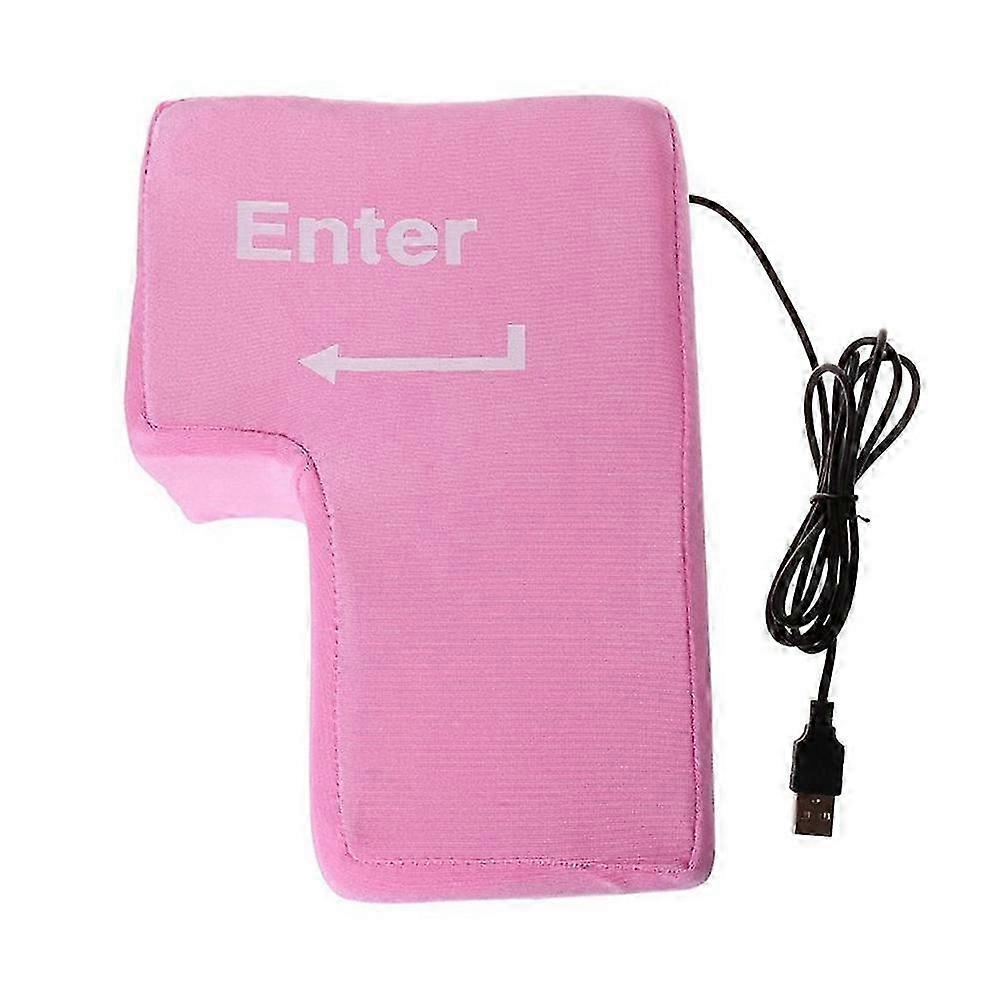 Big USB Enter Key Anti Stress Button Decompression Computer Any Vent Pillows Desktop Pillow for Prog