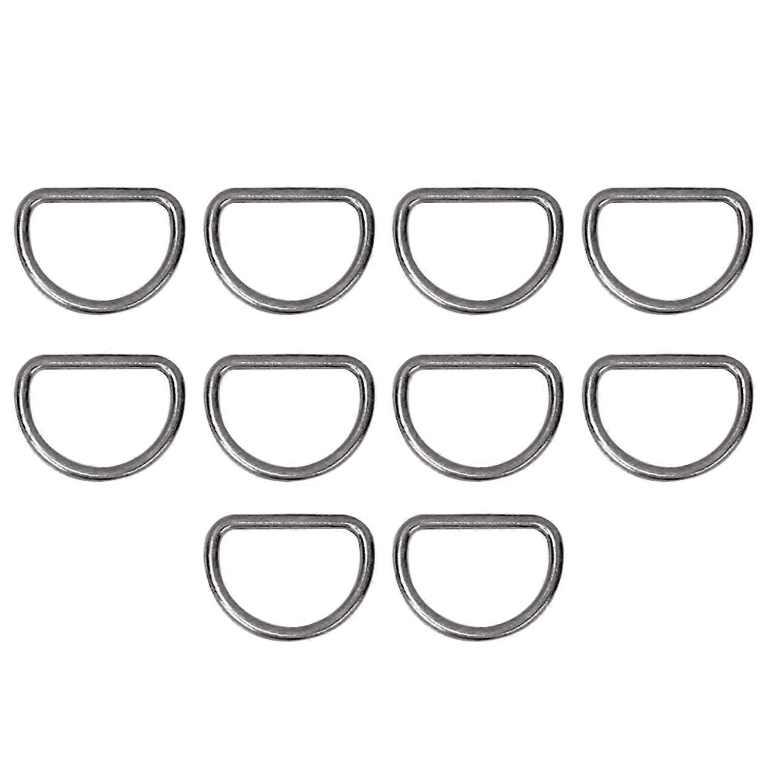 15mm 10PCS D Rings Adjusting Loop Alloy d ring for Bag Clothes Belt Strap Webbing (pewter)