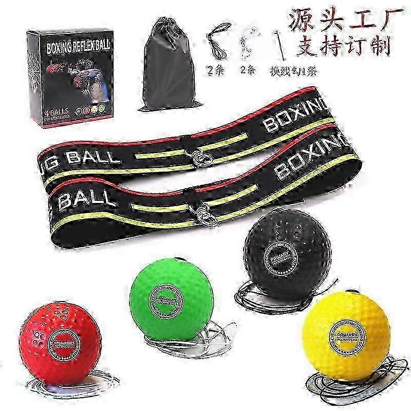 Ultimate Reflex Ball Set for Europe - 4 Reflex Balls + 2 Adjustable Headbands, Enhance Skills miao4