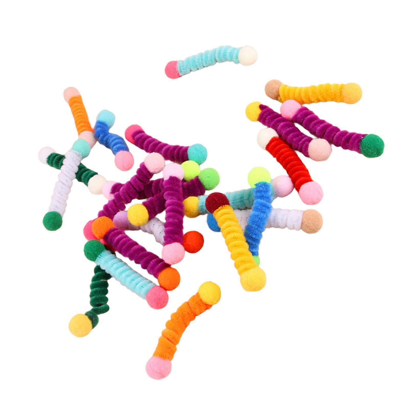 Set of 24 Interactive Cats Teaser Stick Toy Set With Soft Plush Ball And Playfully Spring For Indoor Playtimes Fun Multicolor