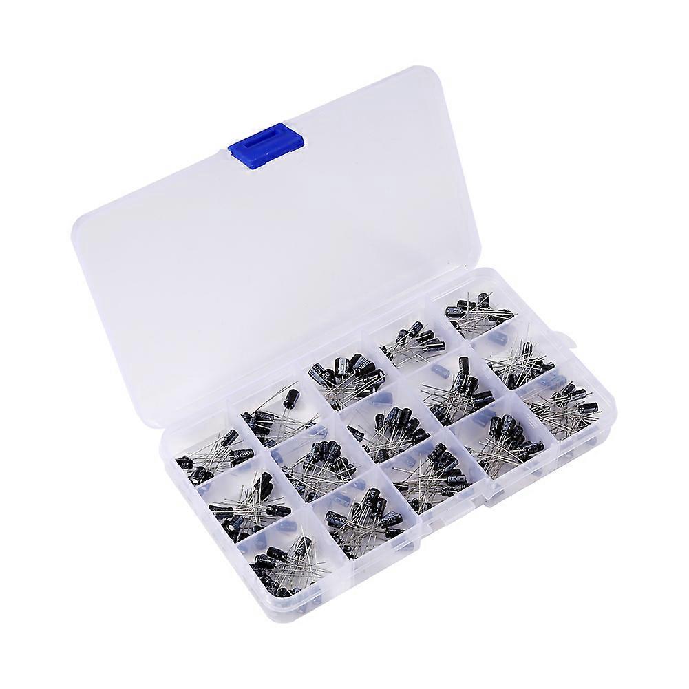 200pcs DIY 15 Capacitance Model 0.1uF-220uF Electrolytic Capacitor Assortment Kit with Box