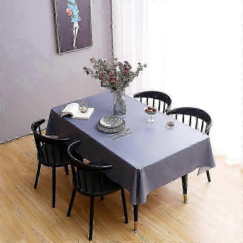 Solid Color Table Cloth, Water and Oil Resistant Rectangular Pvc Table Cloth-60 X 104 inches-Vinyl Table Cloth, Used for Dining Table, Buffet Party an