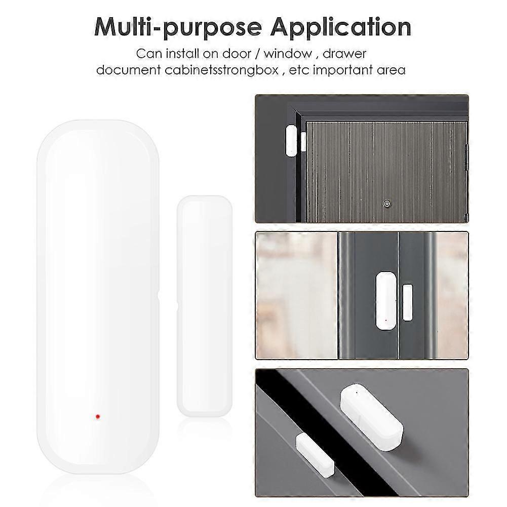 2x Door/ Window Tuya Wifi Sensor Connection Smart Mini Door Sensor Security Work With Smart Life App