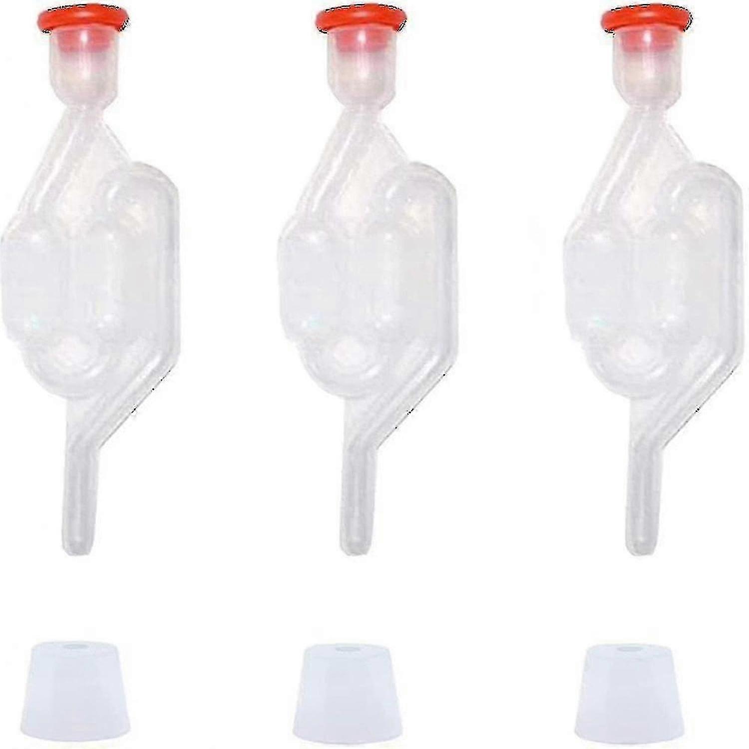 Fermentation Bung, 3 Fermentation Bubbler With Stopper In 3 Rubber Stopper With Hole For Brewing And