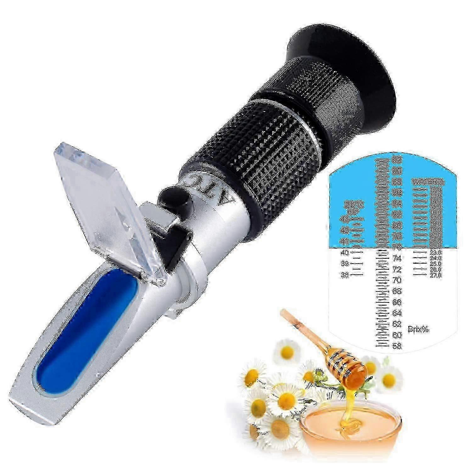 Honey Refractometer With Atc - Refractometer For Honey Moisture, Brix And Baume, 58-90% Brix Scale Range Honey Moisture Tester (honey Refractometer)