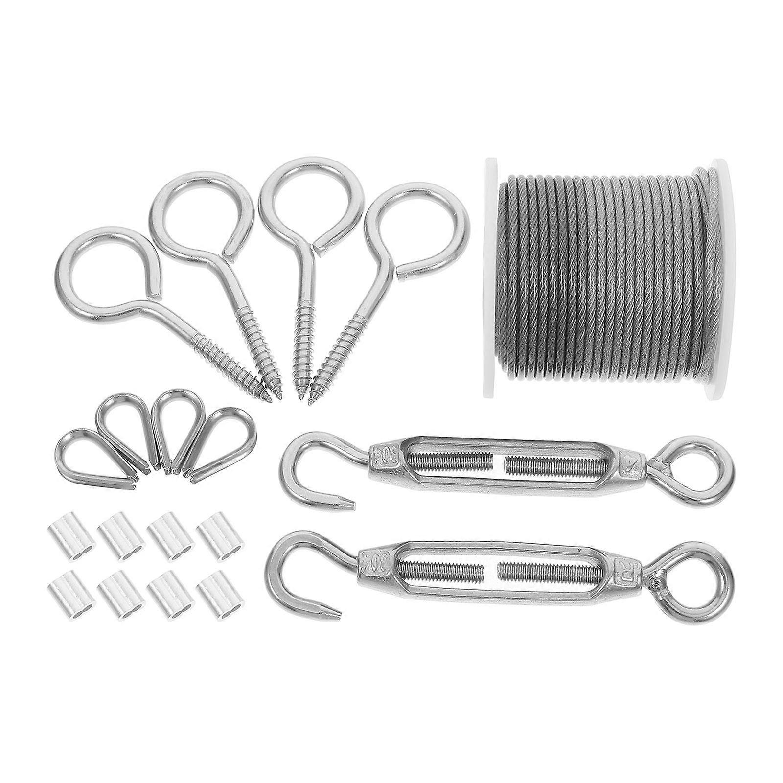 Multifunction Stainless Steel Wire Rope Hardware Kit 19Pcs for Home Use