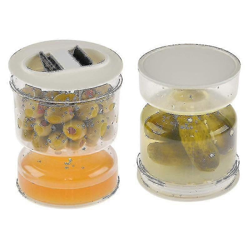 Pickle & Olive Jar Container With Strainer Leak-proof Sealed Plastice For Home