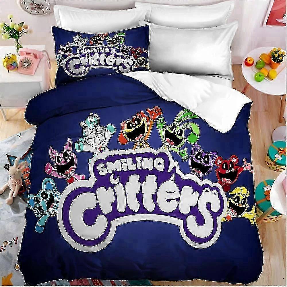 25-26 3d Smiling Critters Patterns Bedding Sets +2xcovers 70x80cm