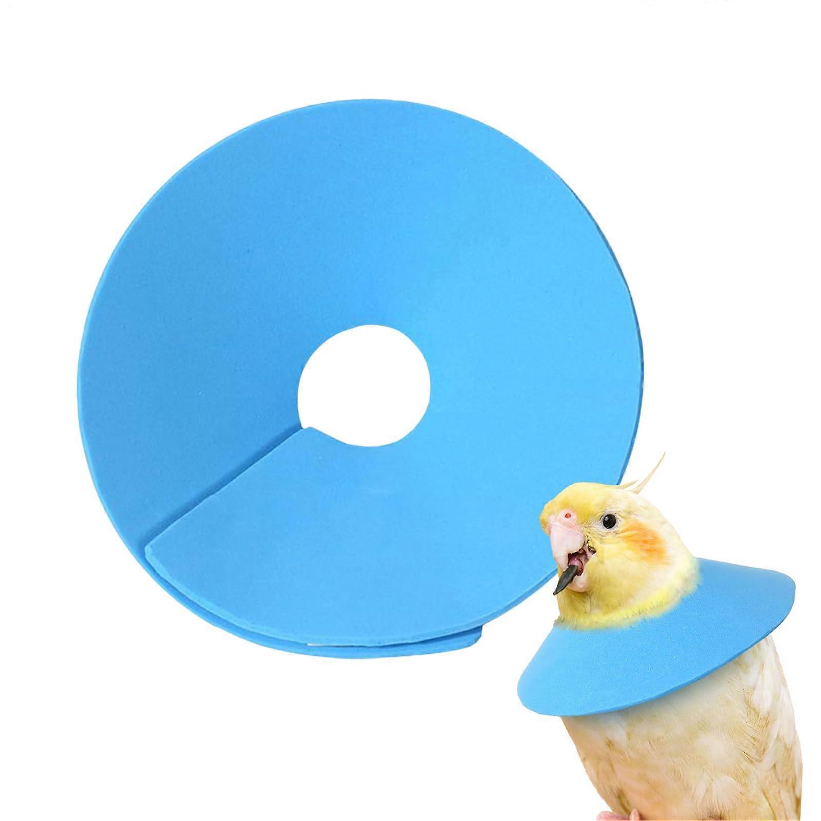 Bird Recovery Collar Soft Elizabethan Neck Cone for Parrot Ferret Cat Scratch Protection Blue S