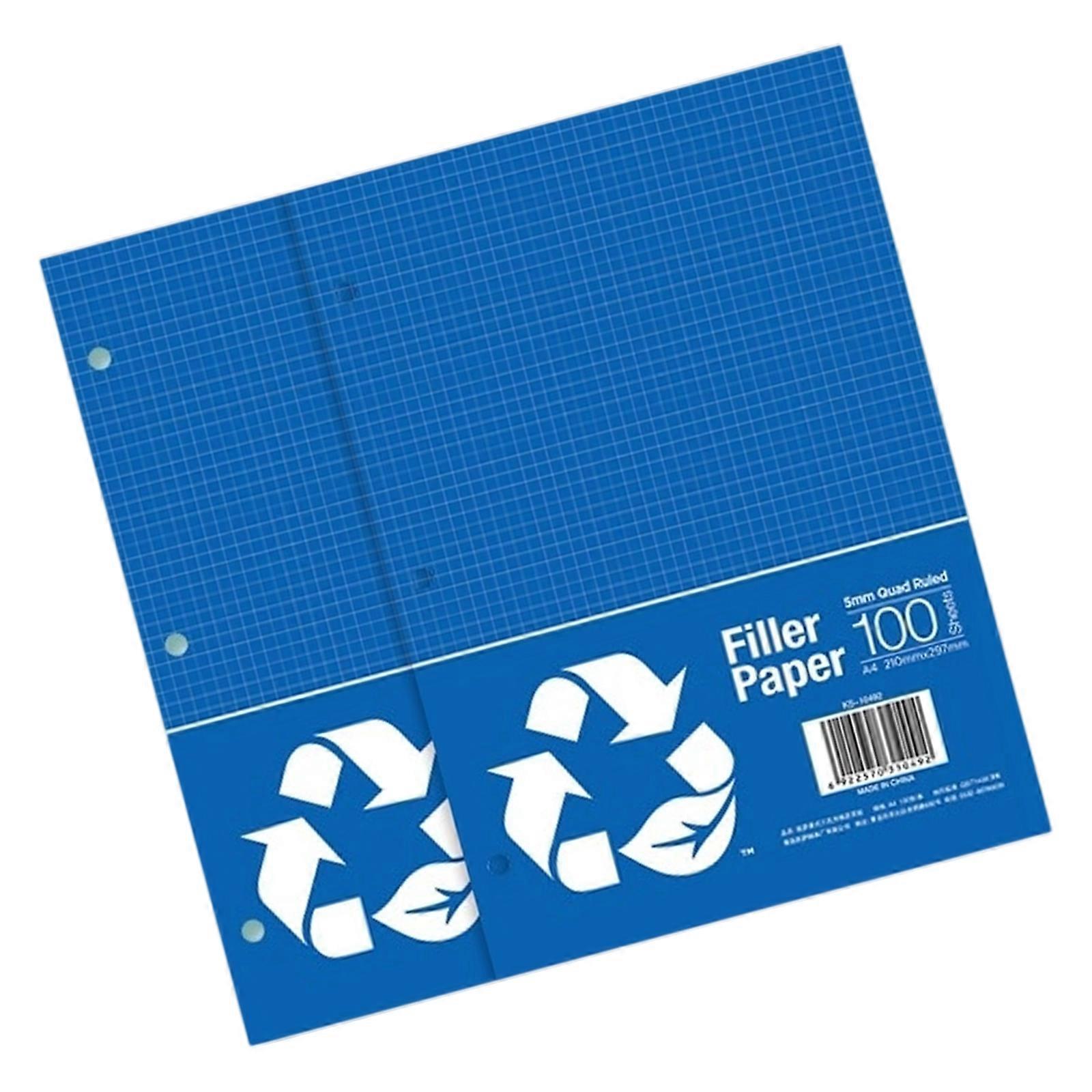 Standard Size Loose Leaf Refill Paper 3 Hole Punched Filler Paper 100 Sheets Per Pack Lined OR Gridded For Binders Multicolor