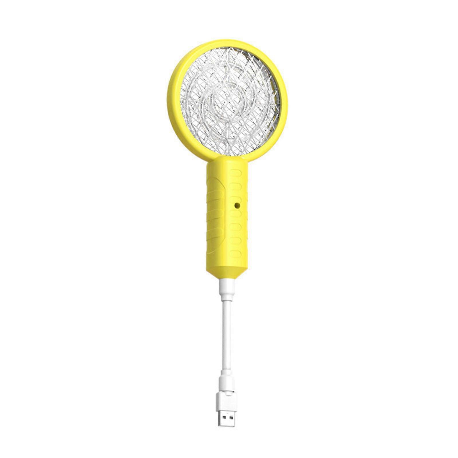 Type-C Rechargeable Insect Controller with Light Attraction: Portable Electric Swatter for Home, Travel, Camping  Yellow