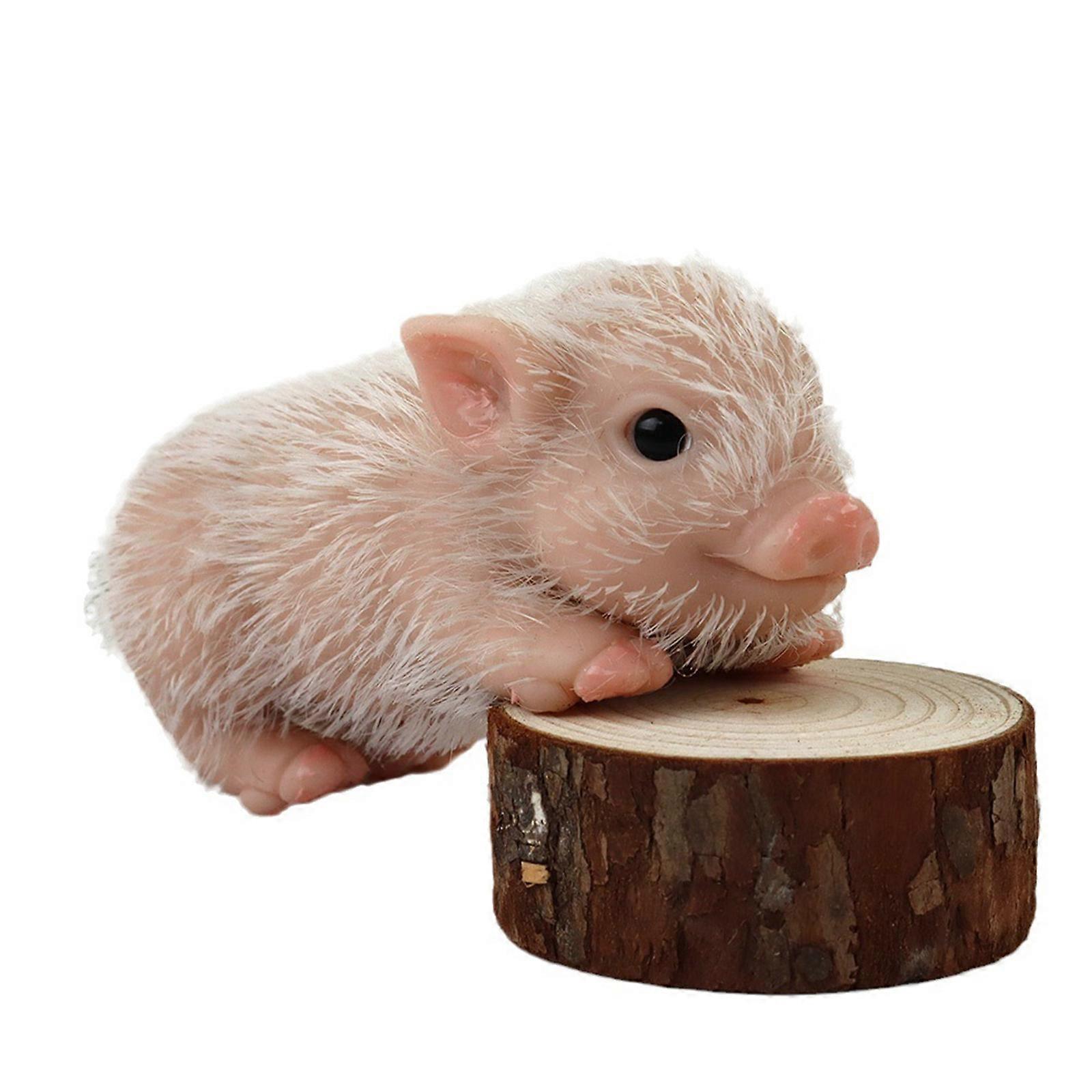 Silicone Piggy Doll Realistic Model for Hobbyists and Animal Doll Connoisseurs Perfect for Displaying Desk Decorative Multicolor