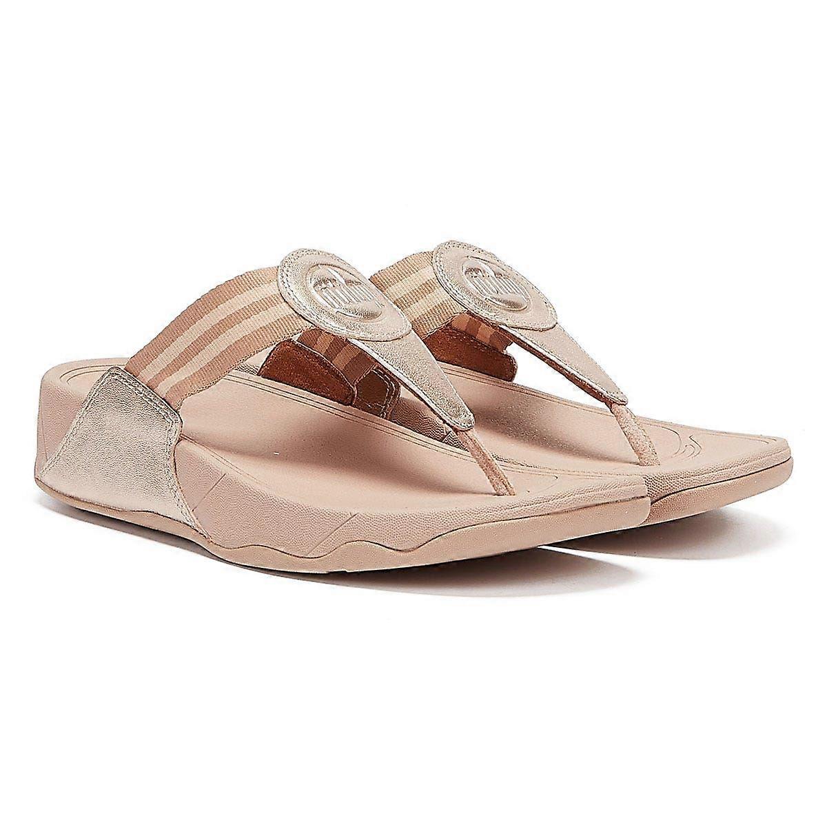 Fitflop Walkstar Webbing Womens Flip Flops - (Rose Gold)