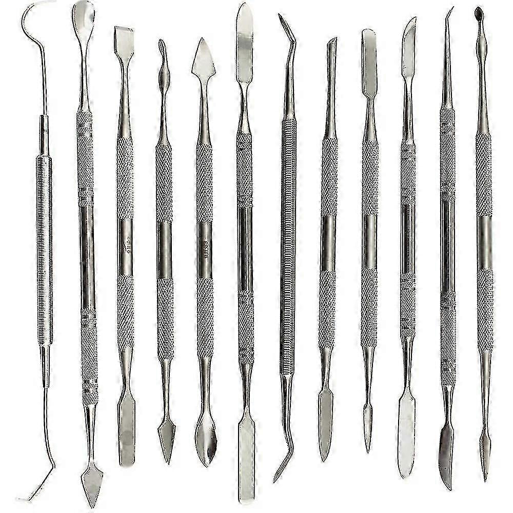 Dental Sculpting Tools Kit - 12 Double Ended Wax Carvers for Crafting