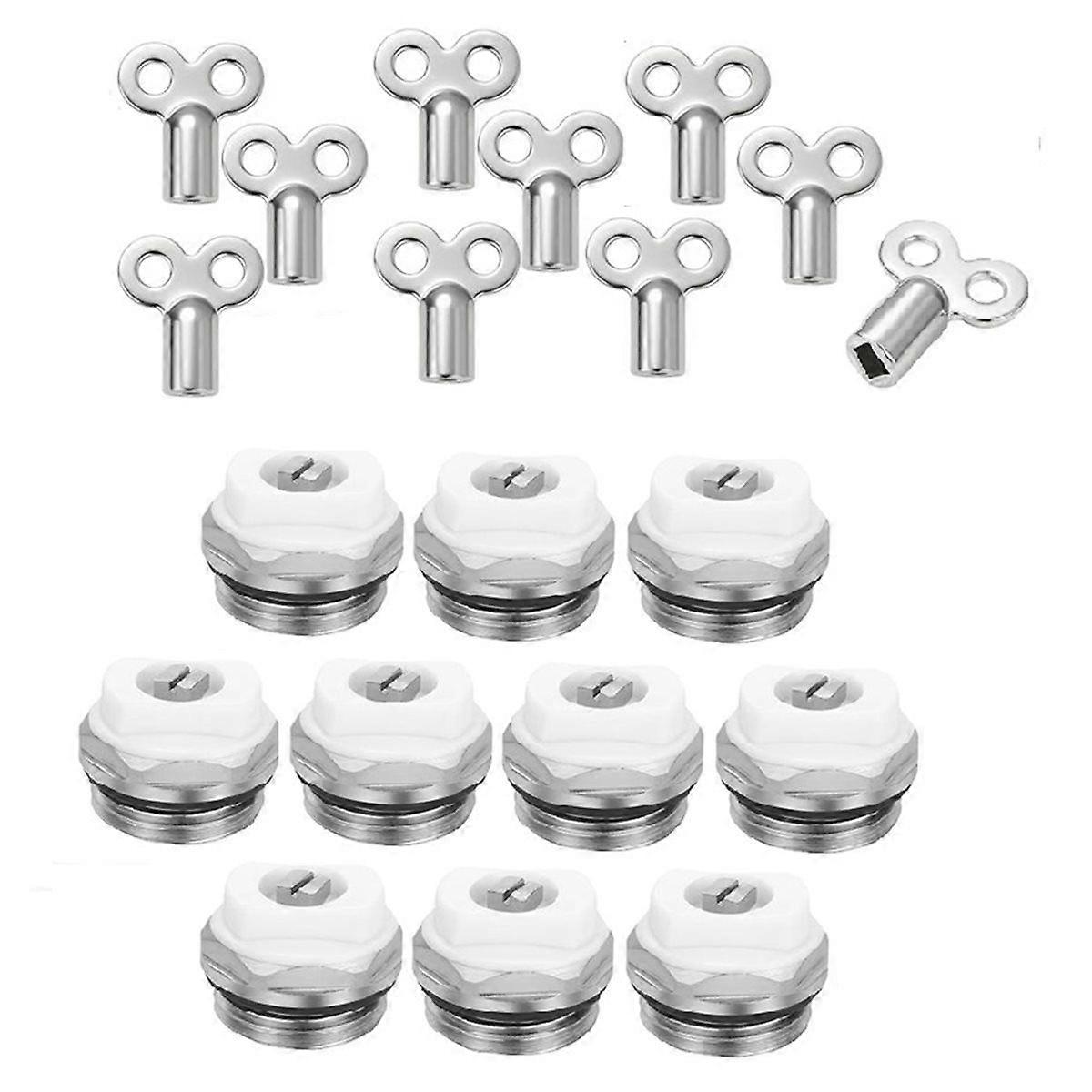 Radiator Bleed Valve, Radiator Bleed Valve 1/2 Inch with 5 Bleed Keys, Copper Heating Valve, Heating