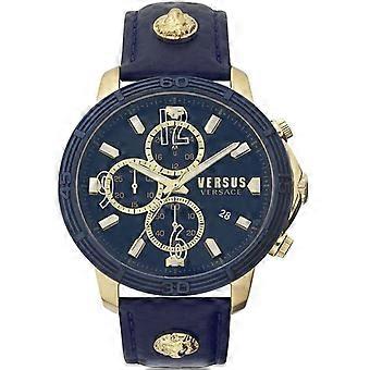 Relógio - Versus - VSPHJ0220 - Multifuncional - Aço Inoxidável - Pulseira de Couro Azul