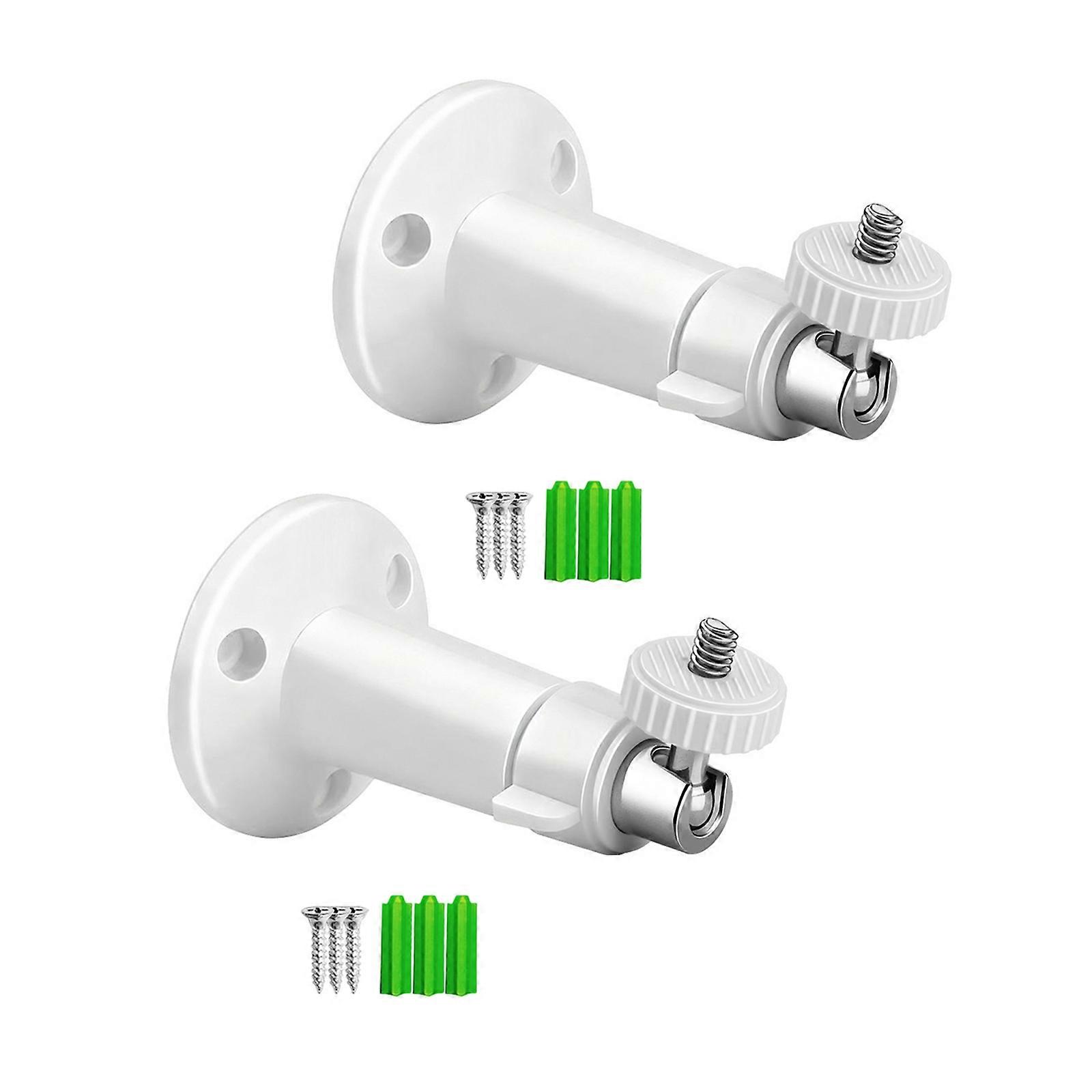 Compact Plastic Security Camera Mount Bracket Support For Wall Ceiling Installation With 360 Degree Adjustable Rotation  White