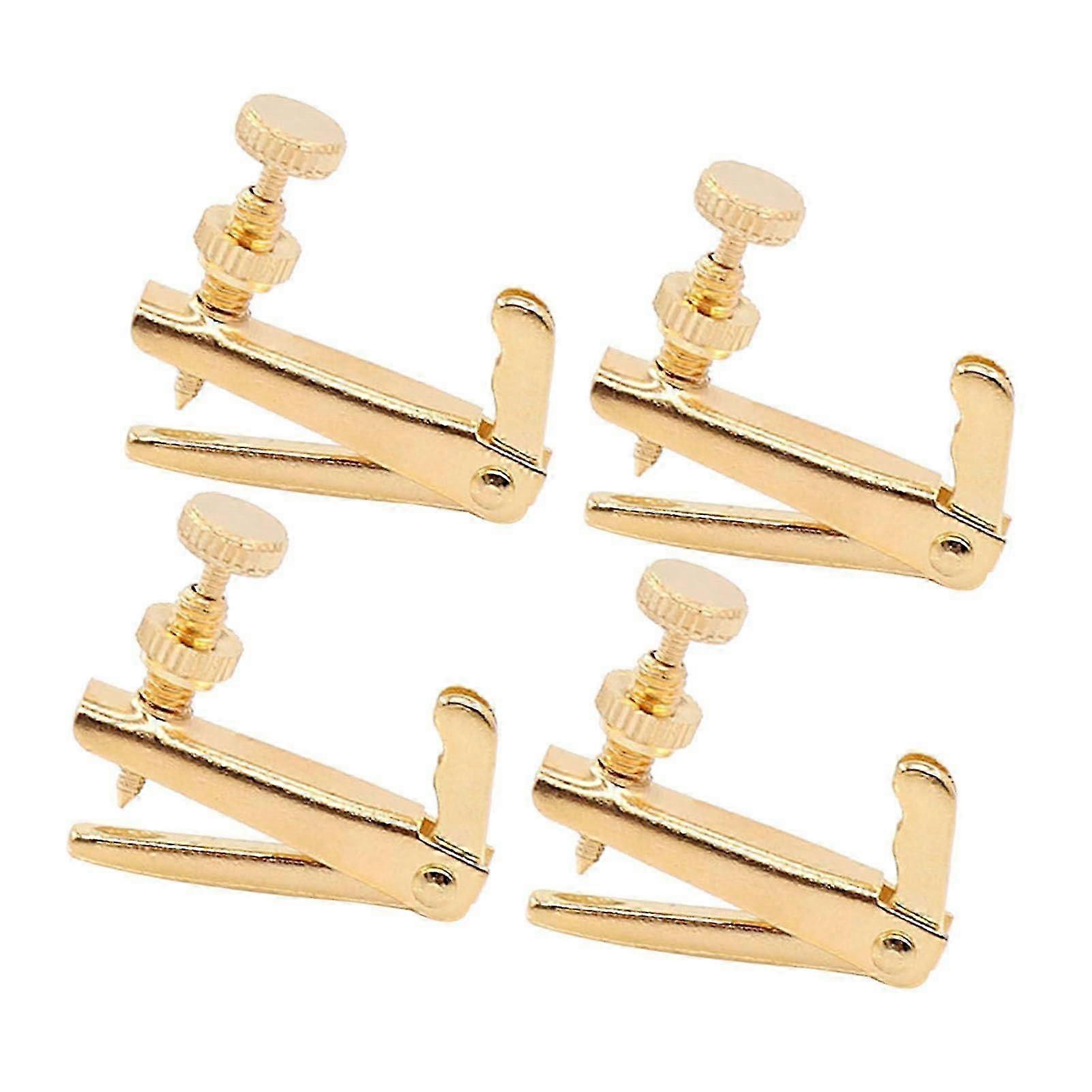 Violin Fine Tuner Set of 4 Gold Alloy Strings Adjustment Parts for Beginners and Amateurs Type 2 Anti-Dust