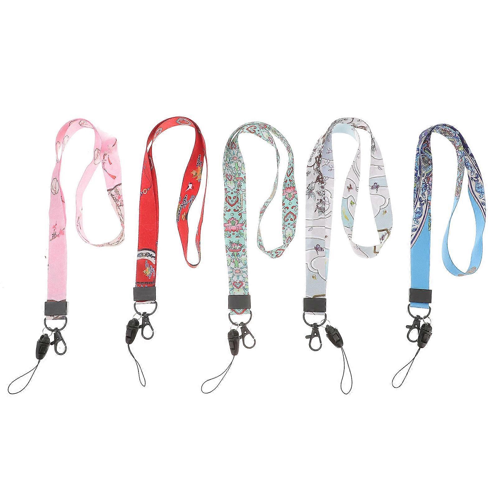 Retro Lanyard Neck Strap Wide Lanyards for Keys Phone Anti Lost Lanyard Durable Usage Assorted Color 5Pack