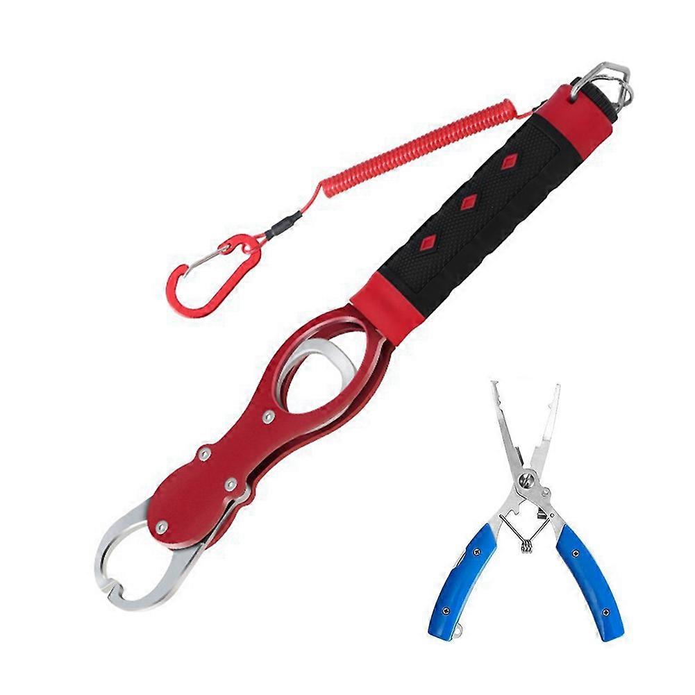 Portable Device Fish Control Device Fish Catching Pliers Hook Fish Control Device Set Red + Multifu