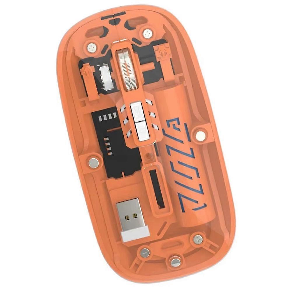 Transparent Wireless Mouse Dual Mode 2.4G Bluetooth Rechargeable Mouse Noiseless Cordless Computer