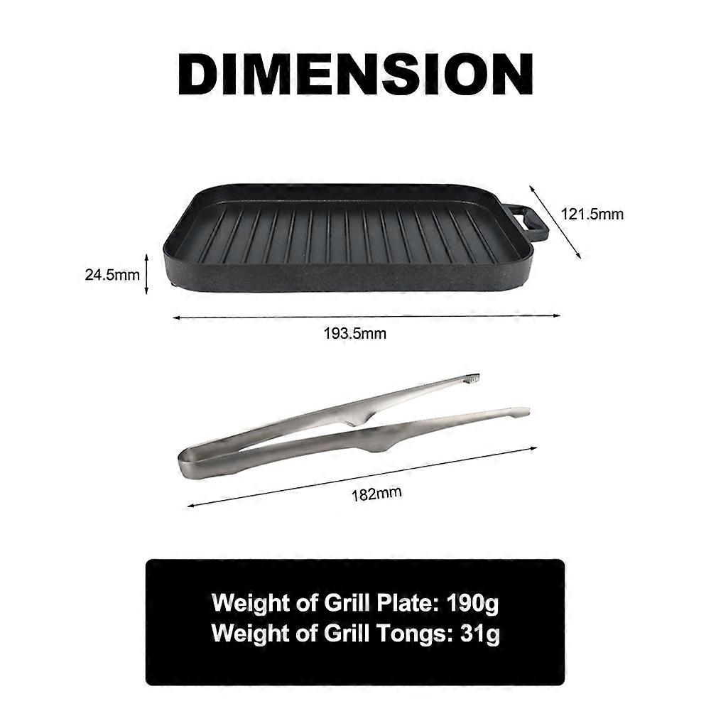 Mini Grill Pan Set Thickened Heat-Resistant Non-Stick Rectangular Grill Multi-Function Outdoor Camping Grill Pan