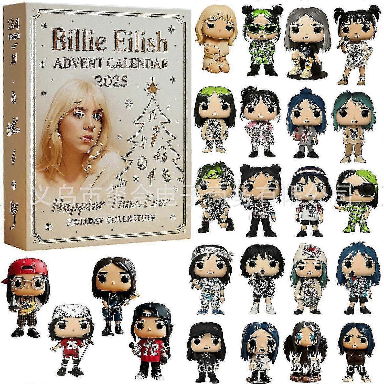Νέο Ημερολόγιο Advent της Billie Eilish για το 2025 - Ημερολόγιο Αντίστροφης Μέτρησης Χριστουγέννων - Δημιουργικό Κουτί Τυφλού - DX