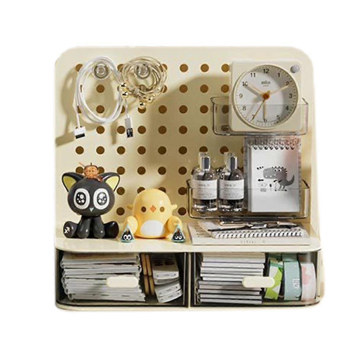 Hook Drawer Type Hole Board Small Card Stand Display Desktop Idol Storage Box Desk Stationery Organization Storage,B