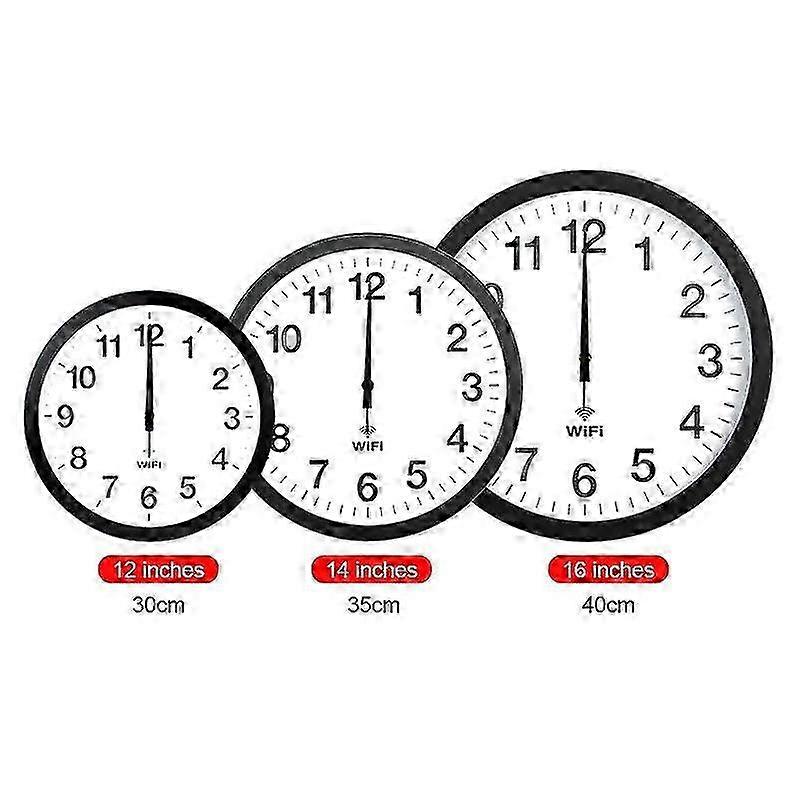 12-Inch Wifi Wall Clock with Automatic Time Synchronization