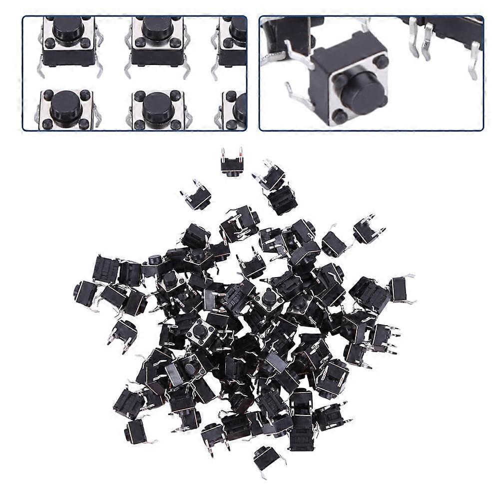 jixopn 100PCS Tact Switch Push Button DIP 4 Pin Micro Switch Touch Button Vertical Momentary Tactile Switch Button Electronic Components