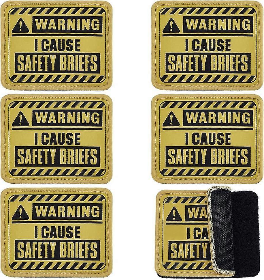 6 PCS Warning Patches with Hook and Loop Fastener 3x2.5x0.1inch I Cause Safety Briefs Embroidered Tactical Patch Funny Military Patch Appliques for Ta