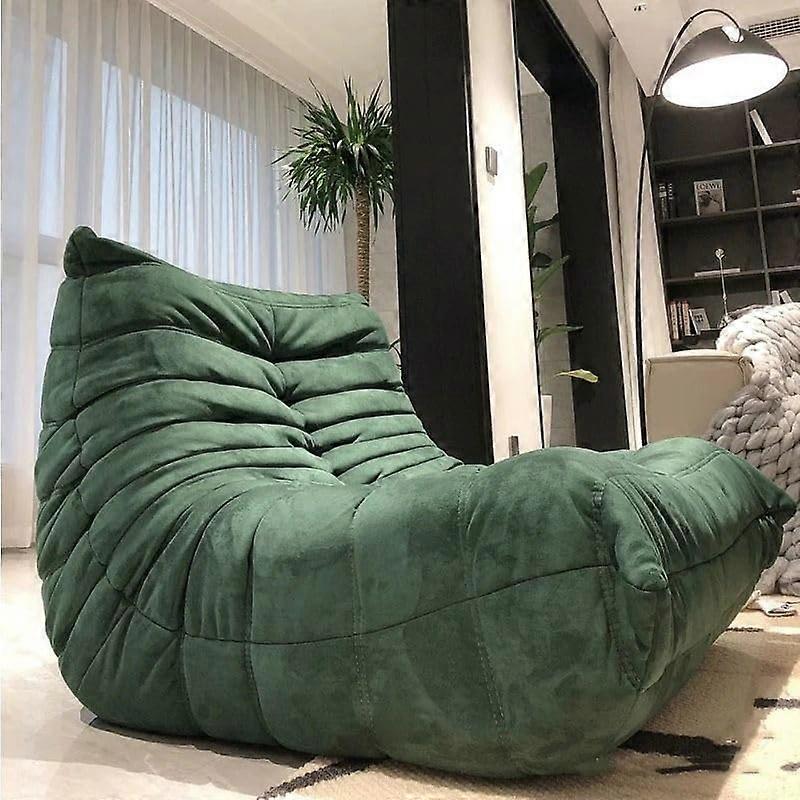 Poufs verts SofaSoft en daim doux avec dossier en mousse à mémoire de forme, fauteuil de sol pour chambre ou salon