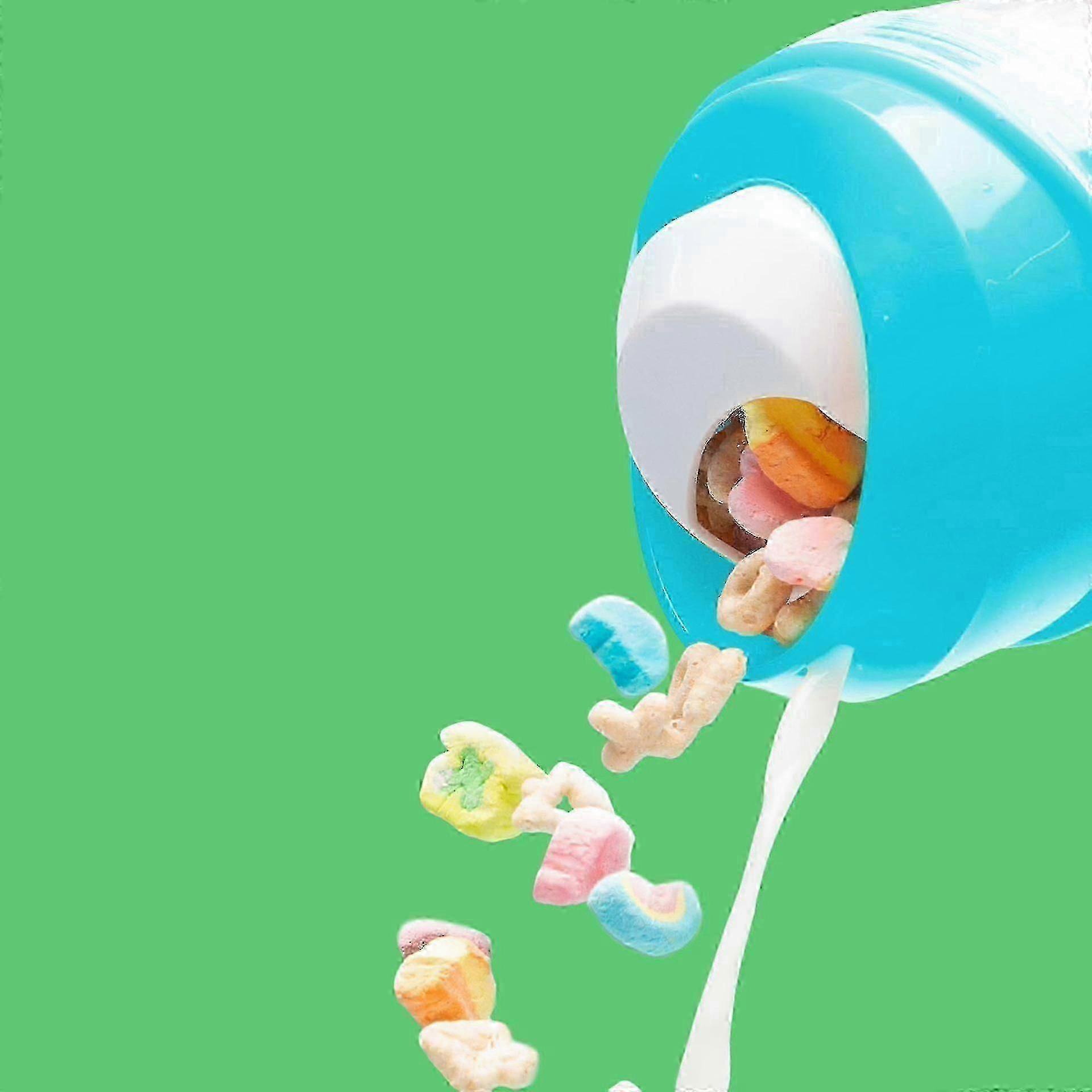 Portable Plastic Cereal Cup for Breakfast On the Go, To Go Cereal and Milk Container, 0 Spoon or Bowl Required White