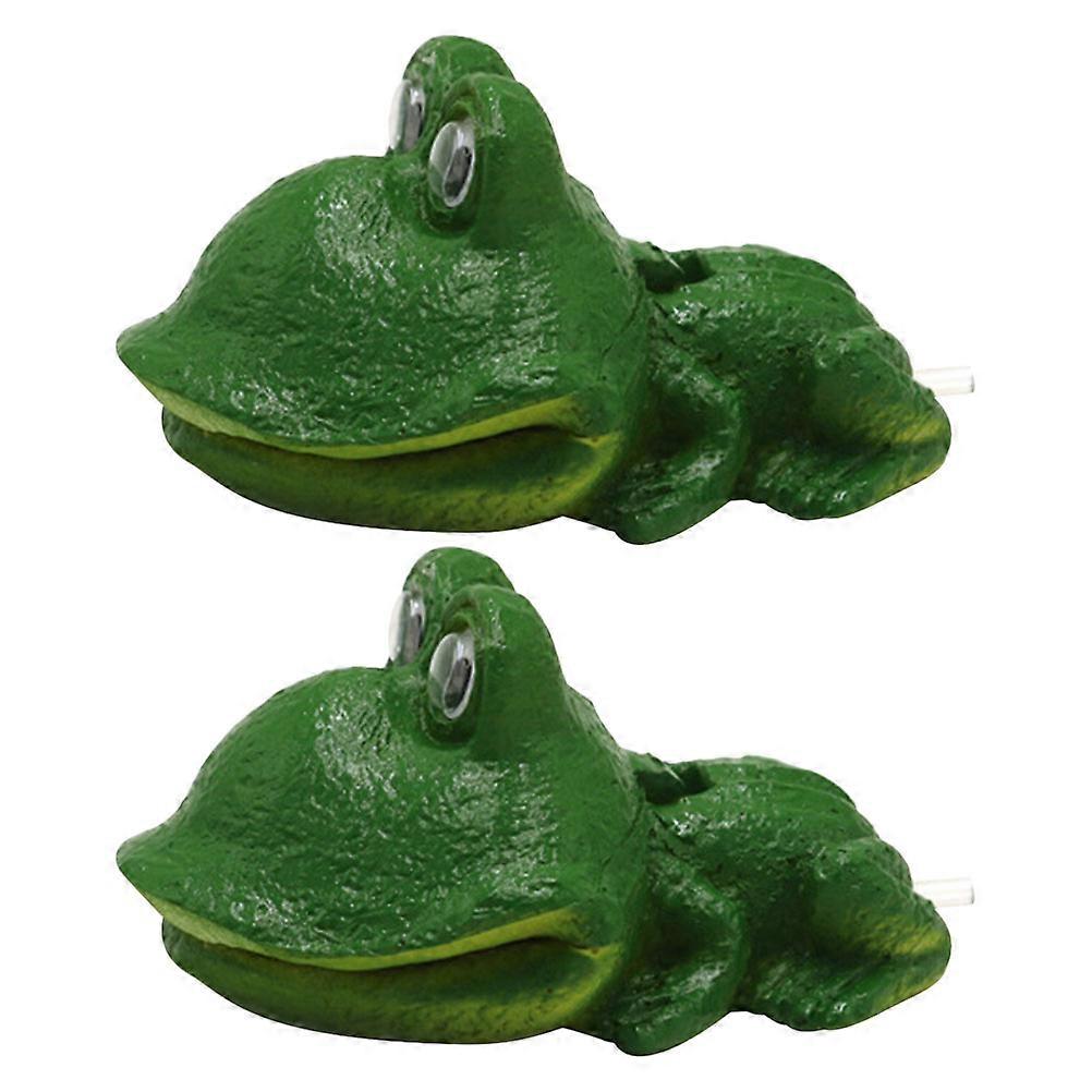 Green Frog Air Stone Aquarium Bubble Diffuser with Oxygenation 2Pcs