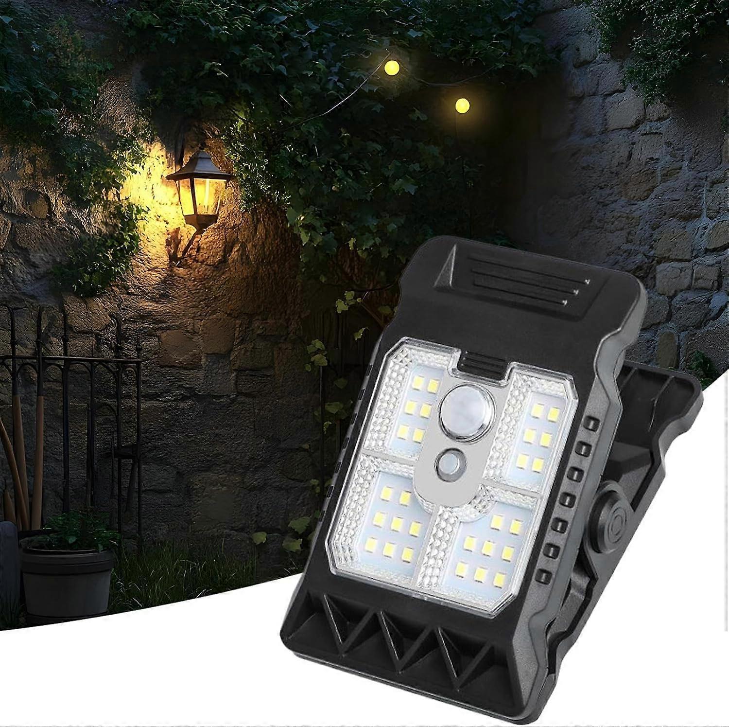 Clip on Solar Lights Outdoor Motion Sensor LED Security Light 300LM Small Garden Decor For Yard Tree Trunk
