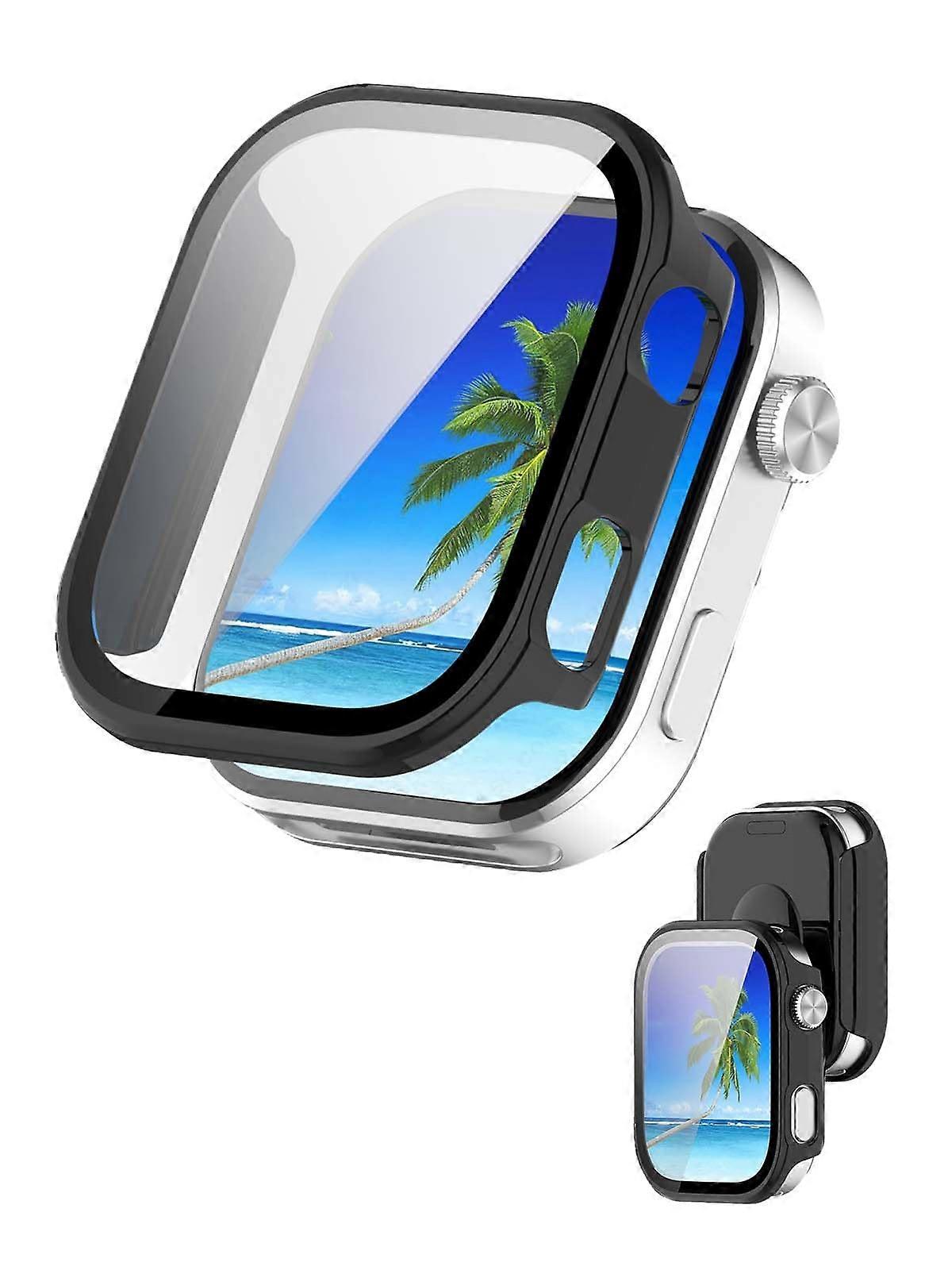 Case with 9H Tempered Glass Screen Protector, Full Coverage Shockproof Hard PC Shell for Redmi Watch 6