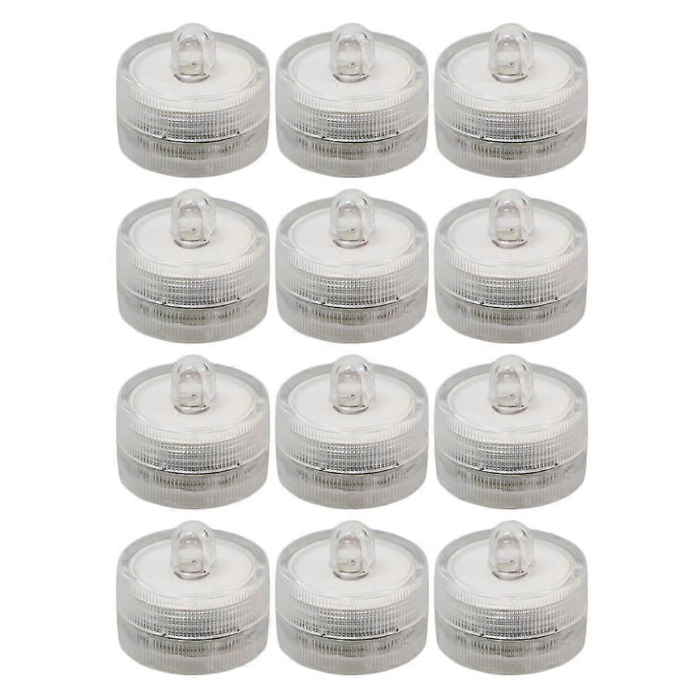 LED Pool Light Round Submersible Tea Light for Parties 36Pcs White