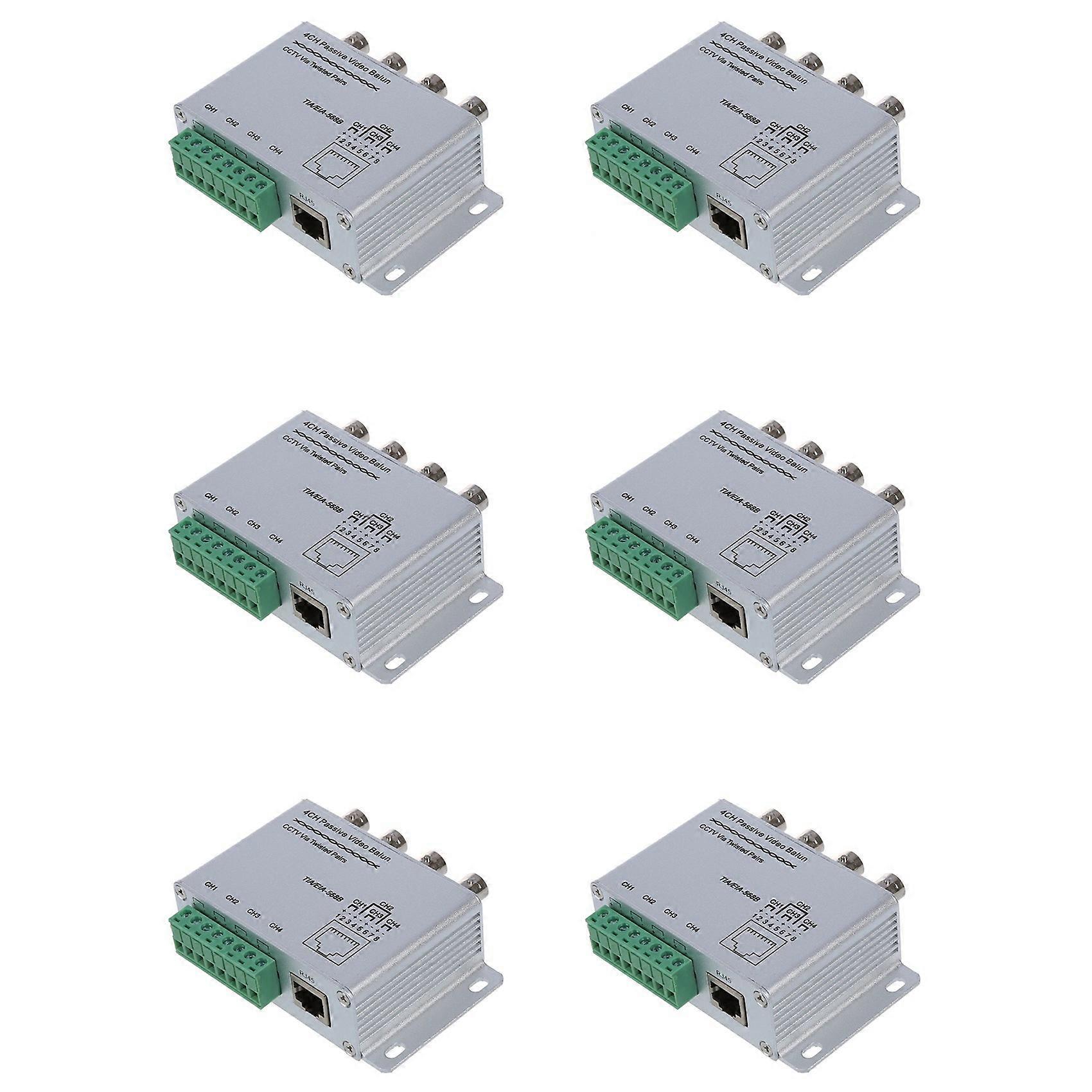 6X UTP 4 Channel Passive Video Balun Transceiver