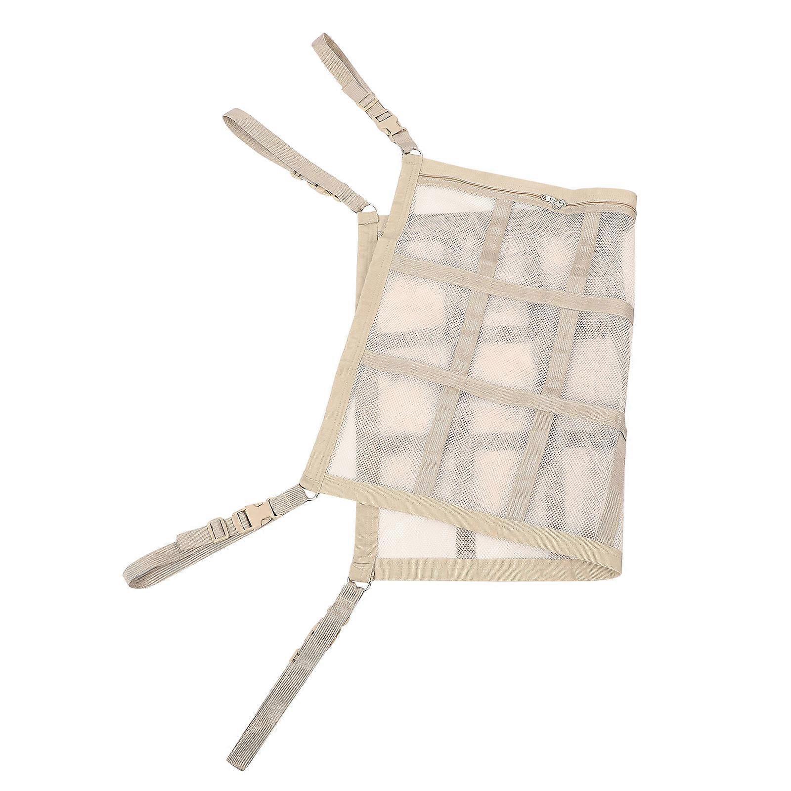 Vehicle Ceiling Storage Net 2Pcs Rectangular Mesh Ideal For Organizing Daily Use Items In Khaki